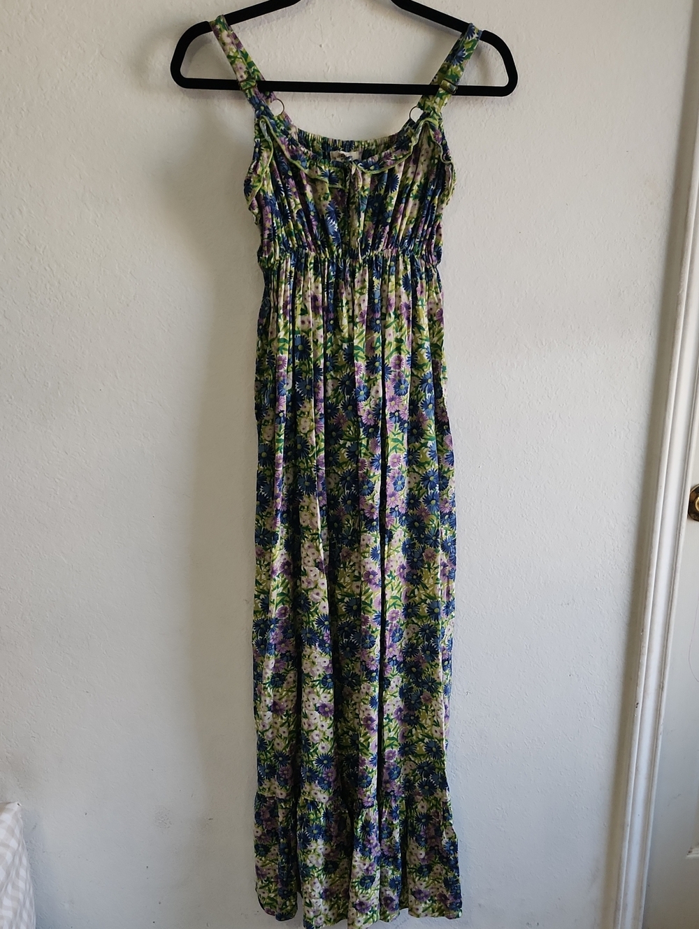 Natural Life Elizabeth Floral Tiered Maxi Sundress M Boho Coastal Cowgirl